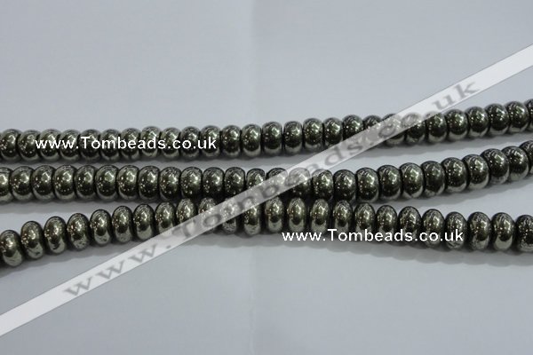 CPY423 15.5 inches 5*8mm rondelle pyrite gemstone beads