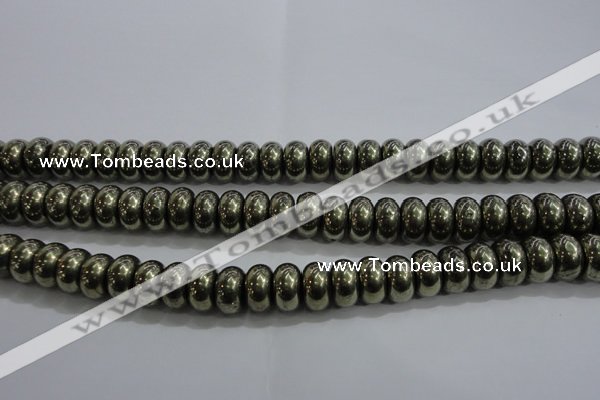 CPY424 15.5 inches 6*10mm rondelle pyrite gemstone beads