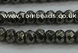 CPY428 15.5 inches 4*6mm faceted rondelle pyrite gemstone beads