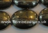 CPY43 16 inches 22*30mm oval pyrite gemstone beads wholesale