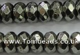 CPY430 15.5 inches 6*10mm faceted rondelle pyrite gemstone beads