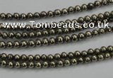 CPY45 16 inches 4mm round pyrite gemstone beads wholesale