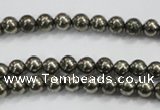 CPY46 16 inches 6mm round pyrite gemstone beads wholesale