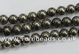 CPY47 16 inches 8mm round pyrite gemstone beads wholesale