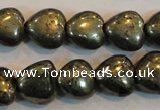 CPY51 16 inches 10*10mm heart pyrite gemstone beads wholesale