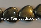 CPY54 16 inches 16*16mm heart pyrite gemstone beads wholesale