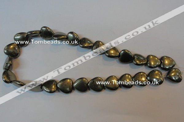 CPY54 16 inches 16*16mm heart pyrite gemstone beads wholesale