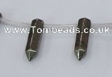 CPY555 Top drilled 6*22mm sticks pyrite gemstone beads