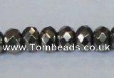 CPY588 15.5 inches 8*12mm faceted rondelle pyrite gemstone beads