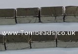 CPY593 15.5 inches 8*16mm cuboid pyrite gemstone beads