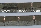 CPY594 15.5 inches 10*20mm cuboid pyrite gemstone beads