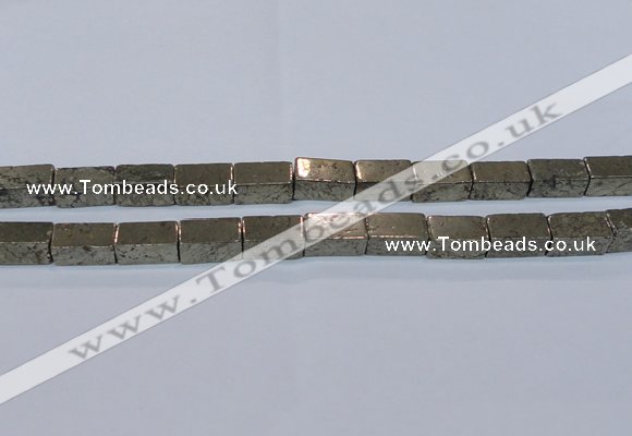 CPY594 15.5 inches 10*20mm cuboid pyrite gemstone beads