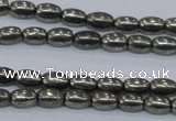 CPY596 15.5 inches 4*6mm rice pyrite gemstone beads wholesale