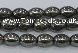 CPY598 15.5 inches 8*10mm rice pyrite gemstone beads wholesale