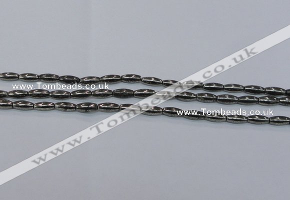 CPY600 15.5 inches 5*16mm rice pyrite gemstone beads wholesale