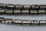 CPY608 15.5 inches 6*9mm tube pyrite gemstone beads