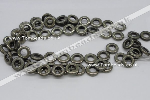 CPY61 15.5 inches 23mm donut pyrite gemstone beads wholesale