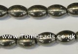 CPY62 15.5 inches 10*14mm rice pyrite gemstone beads wholesale