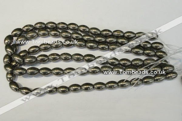 CPY62 15.5 inches 10*14mm rice pyrite gemstone beads wholesale