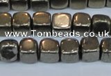 CPY620 15.5 inches 8*8mm cube pyrite gemstone beads