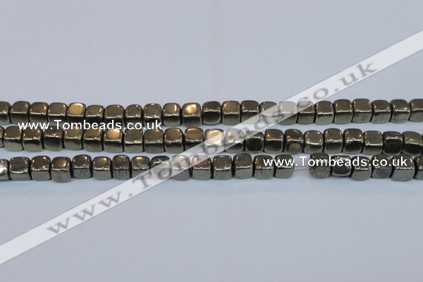 CPY620 15.5 inches 8*8mm cube pyrite gemstone beads