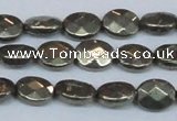 CPY631 15.5 inches 8*10mm faceted oval pyrite gemstone beads