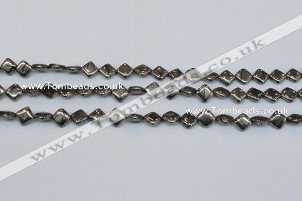 CPY647 15.5 inches 8*8mm diamond pyrite gemstone beads wholesale