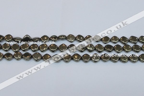 CPY648 15.5 inches 10*10mm diamond pyrite gemstone beads wholesale