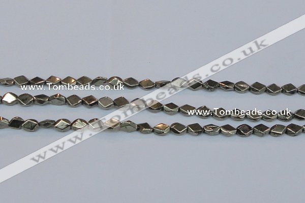 CPY651 15.5 inches 6*8mm pyrite gemstone beads wholesale