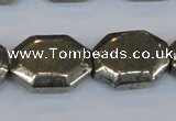 CPY655 15.5 inches 15*20mm octagonal pyrite gemstone beads