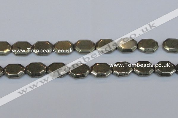 CPY655 15.5 inches 15*20mm octagonal pyrite gemstone beads