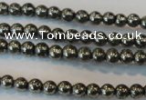 CPY71 15.5 inches 3mm round pyrite gemstone beads wholesale