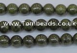 CPY751 15.5 inches 6mm round pyrite gemstone beads wholesale