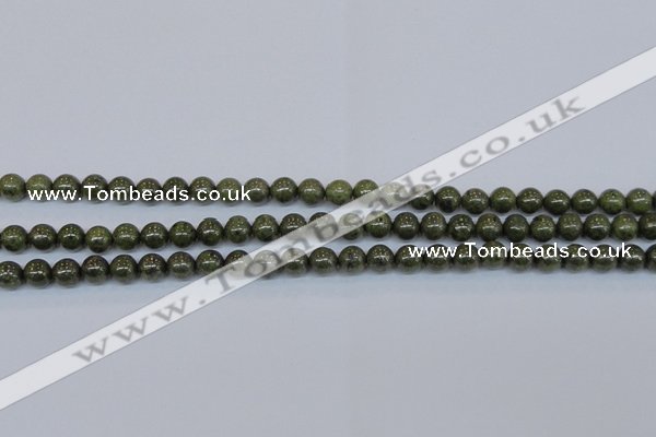 CPY751 15.5 inches 6mm round pyrite gemstone beads wholesale