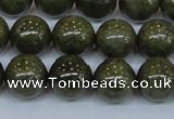 CPY755 15.5 inches 14mm round pyrite gemstone beads wholesale