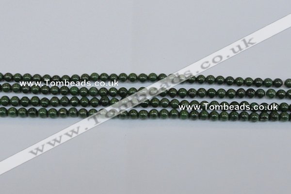 CPY760 15.5 inches 4mm round pyrite gemstone beads wholesale