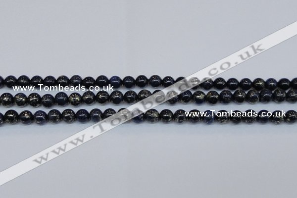 CPY772 15.5 inches 8mm round pyrite gemstone beads wholesale