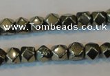 CPY78 15.5 inches 8-9mm faceted nuggets pyrite gemstone beads