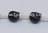 CPY788 Top drilled 10mm carved skull pyrite gemstone beads
