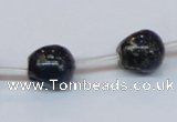 CPY789 Top drilled 12mm carved skull pyrite gemstone beads