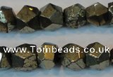 CPY80 15.5 inches 12mm faceted nuggets pyrite gemstone beads