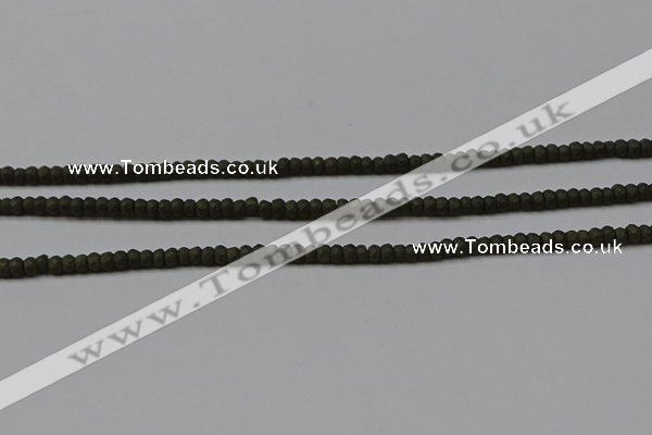 CPY810 15.5 inches 2*3mm faceted rondelle matte pyrite beads