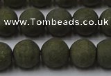 CPY815 15.5 inches 8mm round matte pyrite beads wholesale