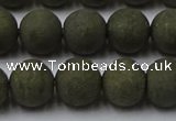 CPY816 15.5 inches 10mm round matte pyrite beads wholesale