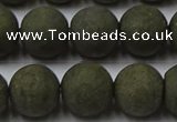 CPY817 15.5 inches 12mm round matte pyrite beads wholesale