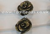 CPY95 15.5 inches 18mm carved rose pyrite gemstone beads wholesale