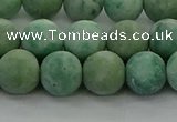 CQJ233 15.5 inches 10mm round matte Qinghai jade beads