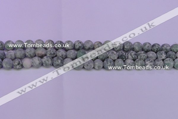 CQJ250 15.5 inches 4mm round matte Qinghai jade beads