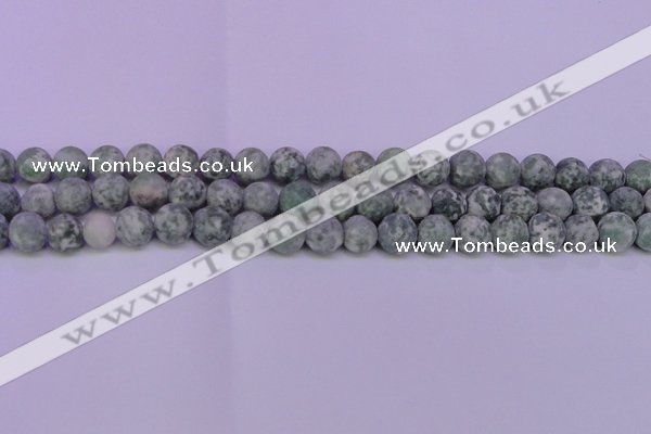 CQJ253 15.5 inches 10mm round matte Qinghai jade beads