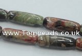 CRA08 15.5 inches 9*25mm cylinder natural rainforest agate beads